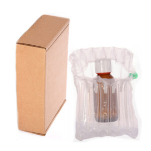 Pharmacy bottle inside inflatable bag with box